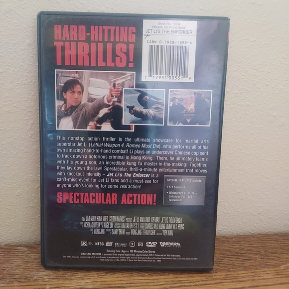 The Enforcer (DVD, 2000, Widescreen) Pre-Owned Tested Working Good Movie - Picture 2 of 2